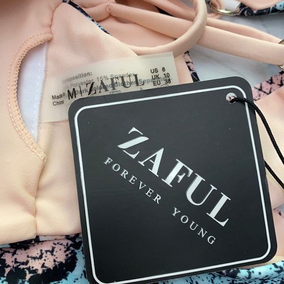 ❗️FINAL❗️ 🆕 ZAFUL Snakeskin Print Bikini M/6 - Picture 4 of 5